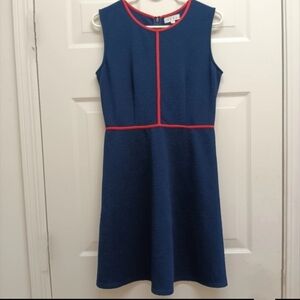 THML Fit & Flare Dress Navy Blue Medium A Line Classic Preppy Office Career